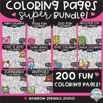 Preview of {FLASH DEAL} Coloring Pages GROWING Bundle!