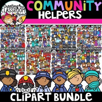 Preview of Community Helpers Clipart Bundle {Jobs and Occupations}