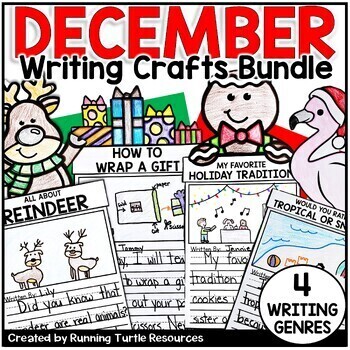 Preview of December Writing Crafts Bundle, Holiday Bulletin Board Activities