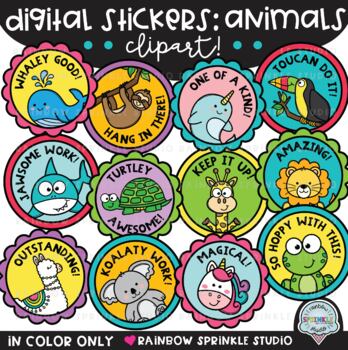 Digital Stickers Clipart MEGA Bundle! by Rainbow Sprinkle Studio - Sasha  Mitten