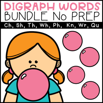 Preview of Digraphs Phonics Bundle {Ch, Sh, Th, Wh, Ph,Kn, Wr, Qu}