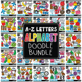 Doodle Alphabet Letters Clipart Mega Bundle (Includes A-Z)