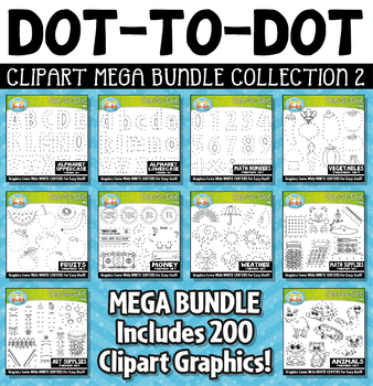 Preview of Dot-to-Dot / Connect the Dots Clipart Mega Bundle 2