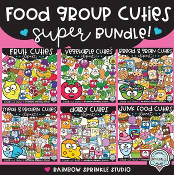 Preview of Food Group Cuties Clipart SUPER Bundle!
