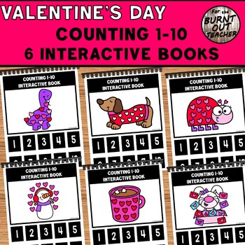 Preview of BUNDLE VALENTINE'S DAY INTERACTIVE ADAPTED COUNTING BOOKS 1 - 10 Hearts pre-k