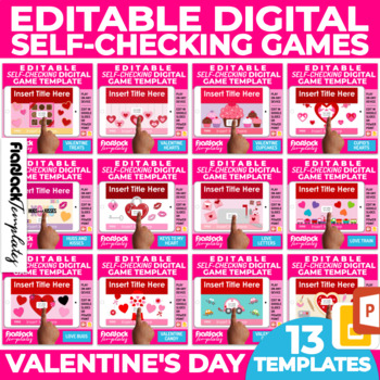 Preview of Valentine's Day Google Slides PowerPoint Game Template Bundle | Editable Digital