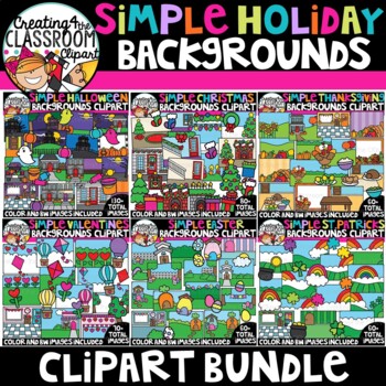 Preview of Holiday Backgrounds Clipart Bundle {Holiday Backgrounds Clipart}