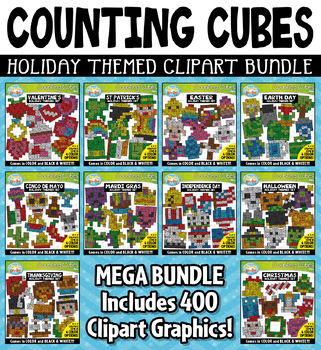 Preview of Holiday Counting Cubes Clipart Mega Bundle {Zip-A-Dee-Doo-Dah Designs}