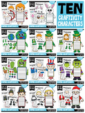 Holiday Cut & Create Characters Craftivity Bundle — Color 