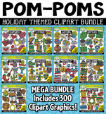 Holiday Fuzzy Pom-Poms Clipart Mega Bundle {Zip-A-Dee-Doo-