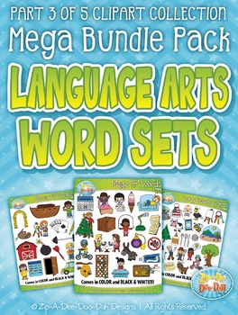 Preview of Language Arts Words Clipart Part 3 Mega Bundle {Zip-A-Dee-Doo-Dah Designs}