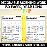 ⭐⭐⭐ FLASH DEAL Morning Work - Decodable Words Sentences Wo