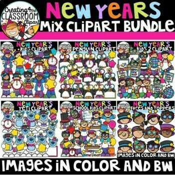 Preview of New Years Clipart Bundle |New Years Eve| Clipart
