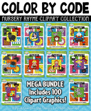 Nursery Rhyme Color By Code Clipart Mega Bundle Collection