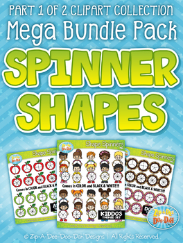 Preview of Spinner Shapes Clipart Mega Bundle Part 1 — 350 Graphics!