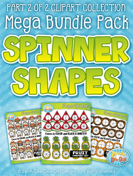 Fruit Spinner Shapes Clipart {Zip-A-Dee-Doo-Dah Designs}