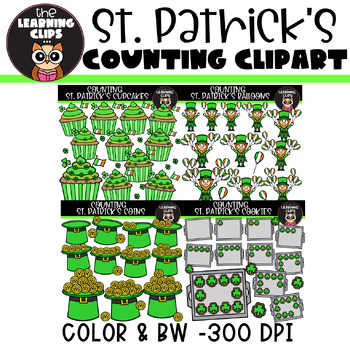 Preview of St. Patrick's Counting Clipart Bundle