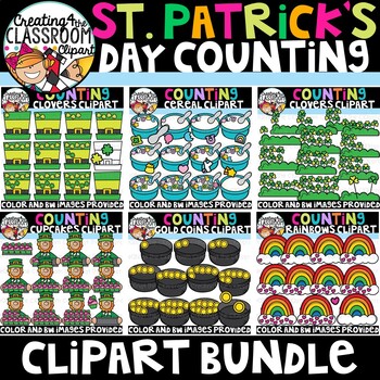 Preview of St. Patrick's Day Counting Clipart Bundle