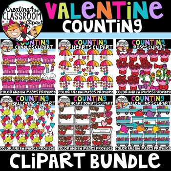 Preview of Valentines Counting Clipart Bundle {Valentines Day Clipart}