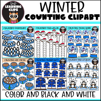 Preview of Winter Counting Clipart Bundle  {Winter Clipart}