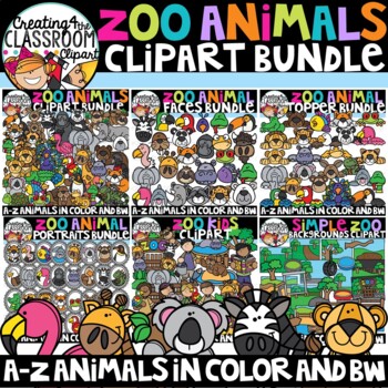 Preview of Zoo Animals Clipart Bundle {Zoo Clipart}