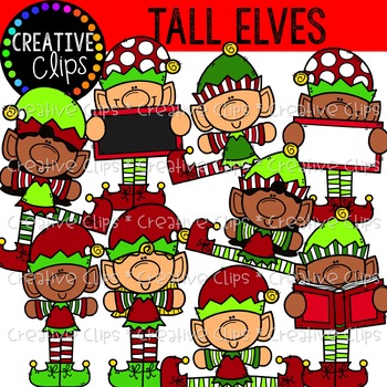 Preview of Tall Elves: Christmas Clipart {Creative Clips Clipart}