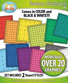 Preview of Rainbow Geoboards Clipart {Zip-A-Dee-Doo-Dah Designs}