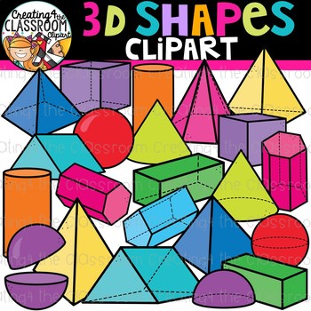 Preview of 3D Shapes Clipart {Shapes Clipart}