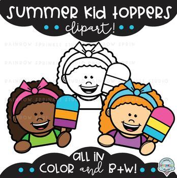 Summer Kid Toppers Clipart! by Rainbow Sprinkle Studio - Sasha Mitten
