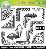 Doodle Corner Frames Clipart Set 4 {Zip-A-Dee-Doo-Dah Designs}