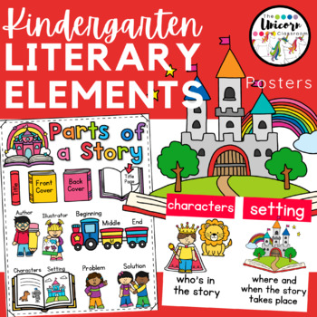 Preview of Parts of a Story POSTERS for Kindergarten | Literary Elements