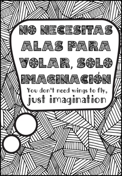 SPANISH Growth Mindset Quotes Coloring Pages Coloring Doodles! | TpT
