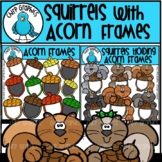 Squirrels with Acorn Frames Clip Art