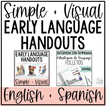 Preview of Early Language Strategy Handout English & Spanish BUNDLE for Early Intervention