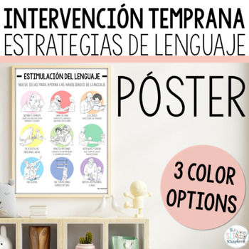 Preview of Spanish Early Language Strategy Visual Poster for Early Intervention