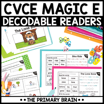 Preview of CVCE Guided Reading Books | Magic E Phonics Based Decodable Readers | Digital
