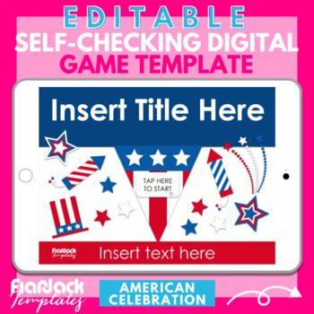 Preview of American Celebration Google Slides PowerPoint Editable Game Template