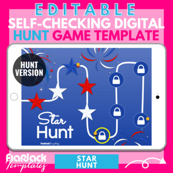 Preview of American Star Google Slides PowerPoint Editable HUNT Game Template