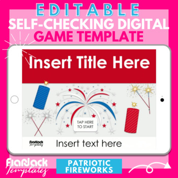 Preview of Patriotic Fireworks American Google Slides PowerPoint Game Template