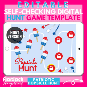 Preview of Patriotic Popsicles Google Slides PPT HUNT Game Template