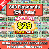 (FLASH SALE!) 800 Flashcard Educational Printable Flashcar