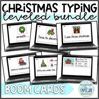 Preview of Digital Christmas Typing Bundle - Boom Cards Distance Learning