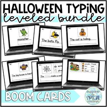 Preview of Digital Halloween Typing Bundle - Boom Cards Distance Learning
