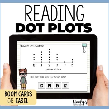 Preview of Dot Plot Digital Activities - 3rd Grade Line Plot Boom Cards & Easel Practice
