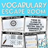 ELA Academic Vocabulary Critical Thinking Activity Escape Room