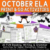 October Reading Writing & Grammar Activities  | No Prep Ha
