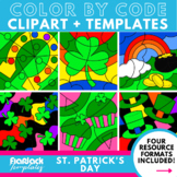 St. Patrick's Day Color By Code Clipart + Google Slides Po
