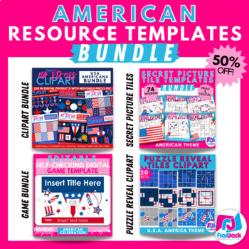 Preview of USA America Resource Google Slides PowerPoint Templates Clipart Bundle