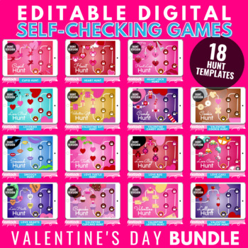 Preview of Valentine's Day HUNT Google Slides PPT Game Templates Bundle