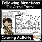 Zoo Animals Following Directions Coloring Set